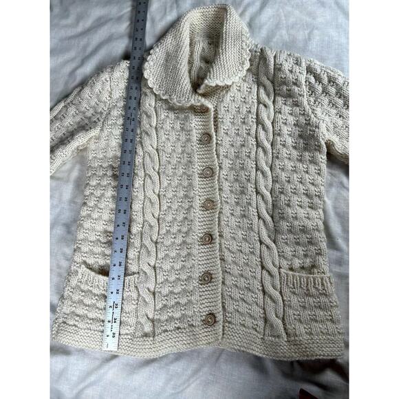 Handknit Womens M unique cardigan sweater Cottagecore Feminine Grandma style - Picture 7 of 8